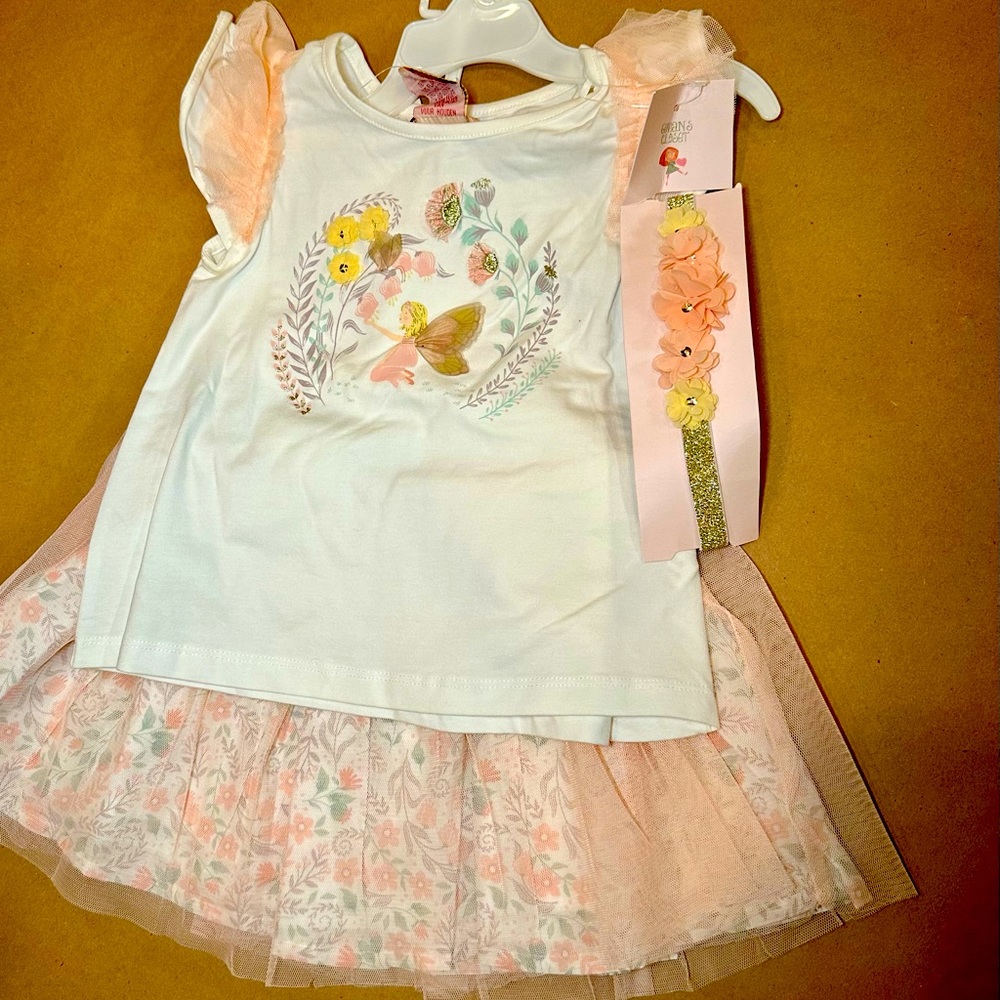 Gillian’s Closet 2t Fairy Skirt Set and matching Headband - New with Tags